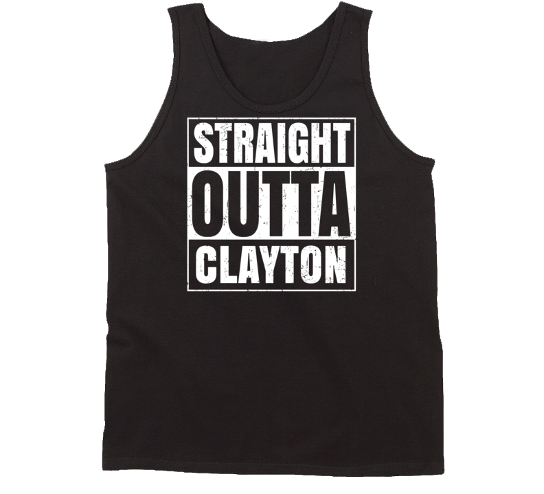 Straight Outta Clayton Oklahoma Parody Grunge City Tanktop Straight Outta Clayton Oklahoma Parody Grunge City Tanktop