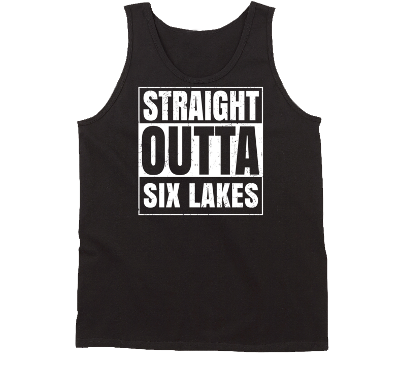 Straight Outta Six Lakes Michigan Parody Grunge City Tanktop