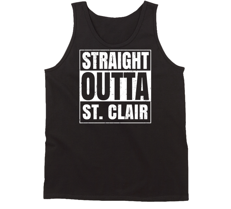 Straight Outta St. Clair Michigan Parody Grunge City Tanktop