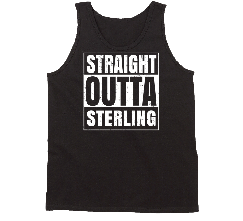 Straight Outta Sterling Michigan Parody Grunge City Tanktop Straight Outta Sterling Michigan Parody Grunge City Tanktop