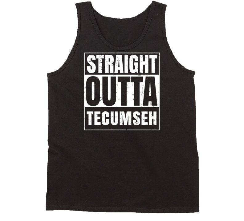 Straight Outta Tecumseh Michigan Parody Grunge City Tanktop