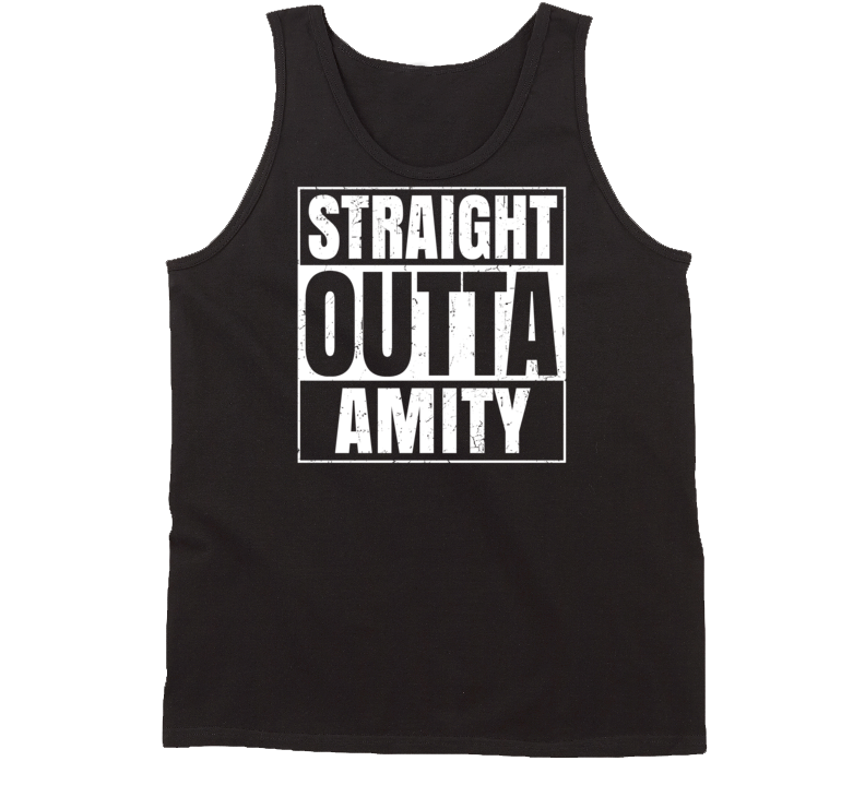 Straight Outta Amity Oregon Parody Grunge City Tanktop