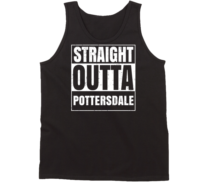Straight Outta Pottersdale Pennsylvania Parody Grunge City Tanktop Straight Outta Pottersdale Pennsylvania Parody Grunge City Tanktop