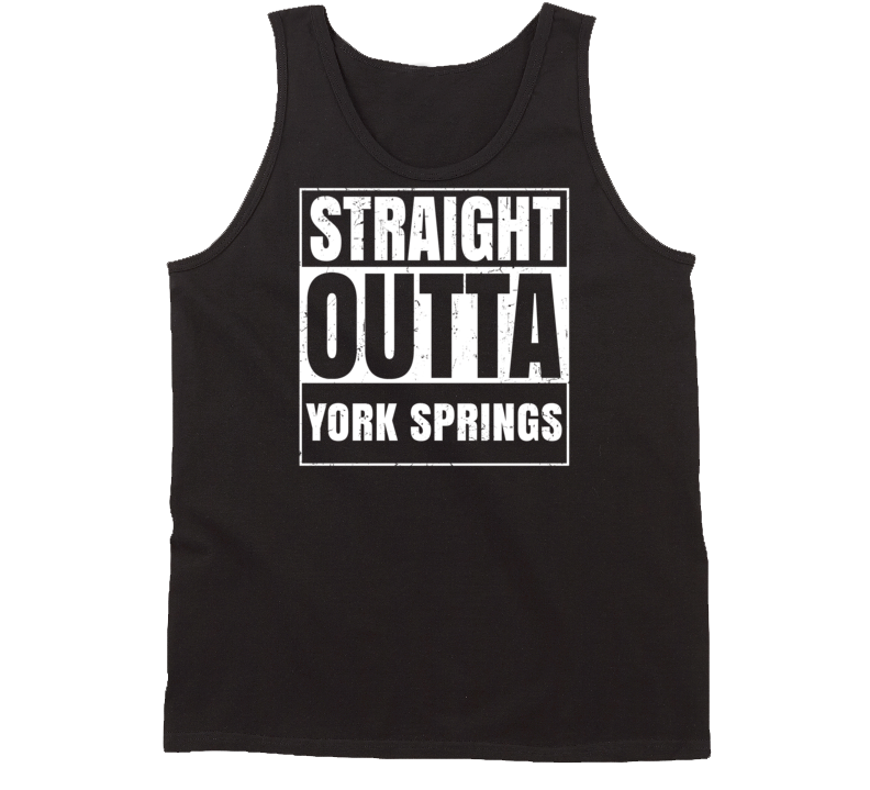 Straight Outta York Springs Pennsylvania Parody Grunge City Tanktop Straight Outta York Springs Pennsylvania Parody Grunge City Tanktop