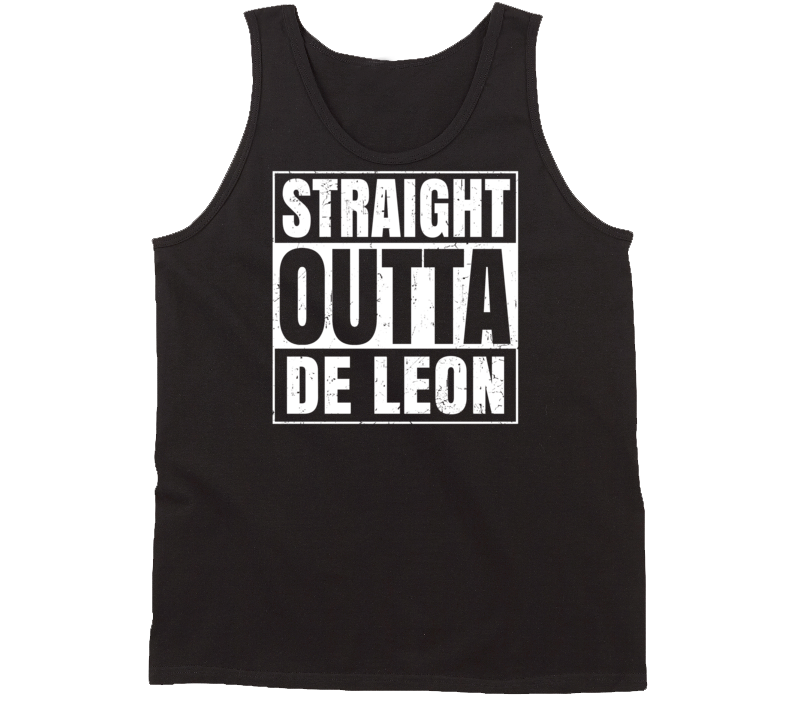 Straight Outta De Leon Texas Parody Grunge City Tanktop Straight Outta De Leon Texas Parody Grunge City Tanktop