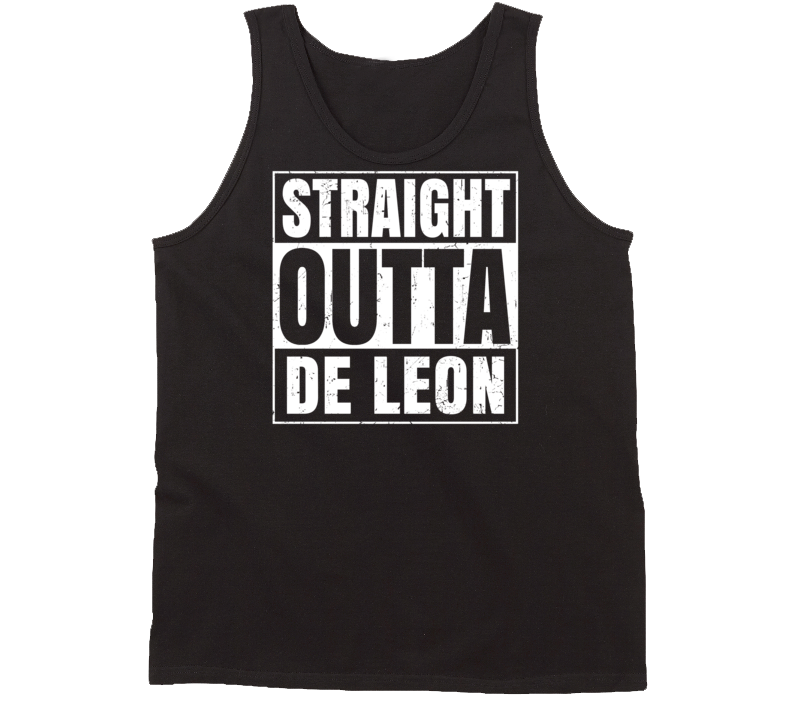 Straight Outta De Leon Texas Parody Grunge City Tanktop