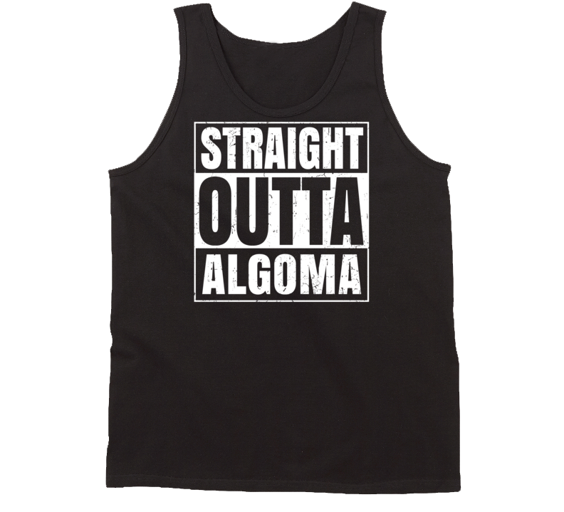 Straight Outta Algoma Wisconsin Parody Grunge City Tanktop