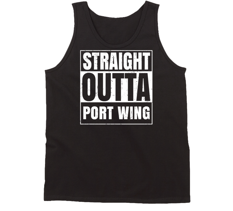 Straight Outta Port Wing Wisconsin Parody Grunge City Tanktop