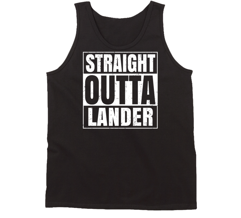 Straight Outta Lander Wyoming Parody Grunge City Tanktop