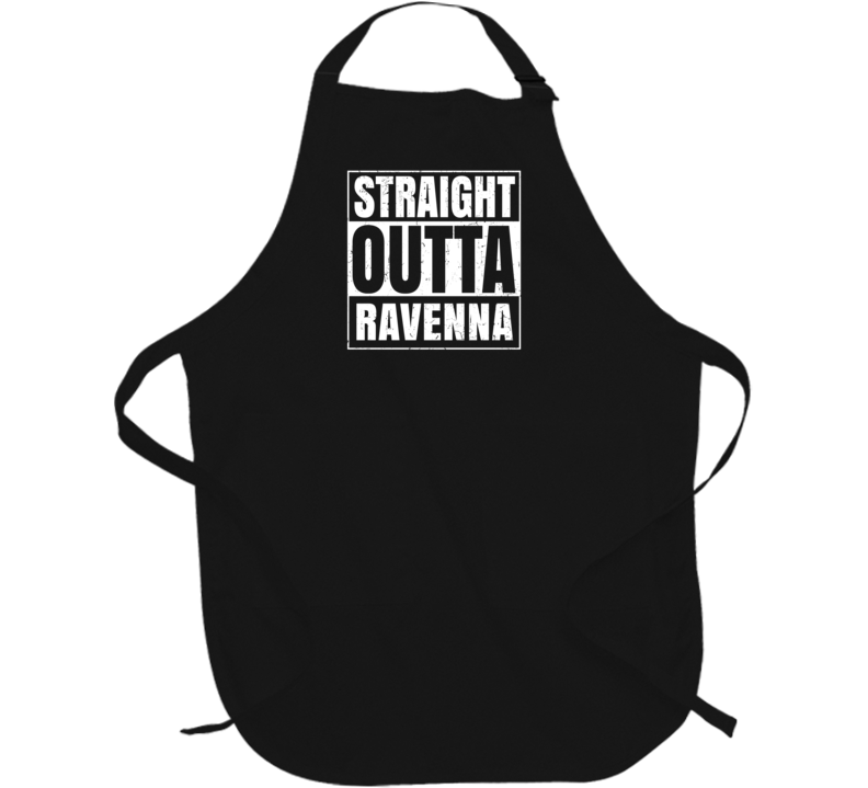 Straight Outta Ravenna Michigan Parody Grunge City Father's Day Apron Straight Outta Ravenna Michigan Parody Grunge City Father's Day Apron