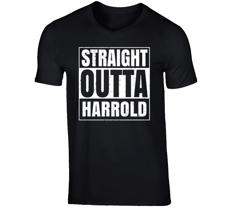 Straight Outta Harrold Texas Parody Grunge City Father's Day Vneck T Shirt