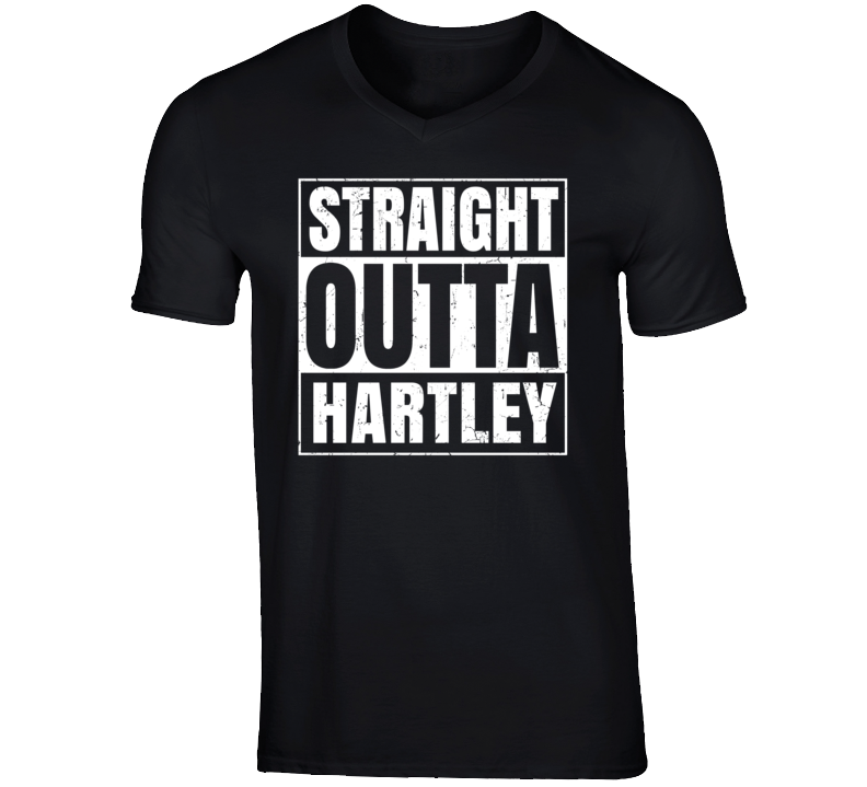 Straight Outta Hartley Texas Parody Grunge City Father's Day Vneck T Shirt