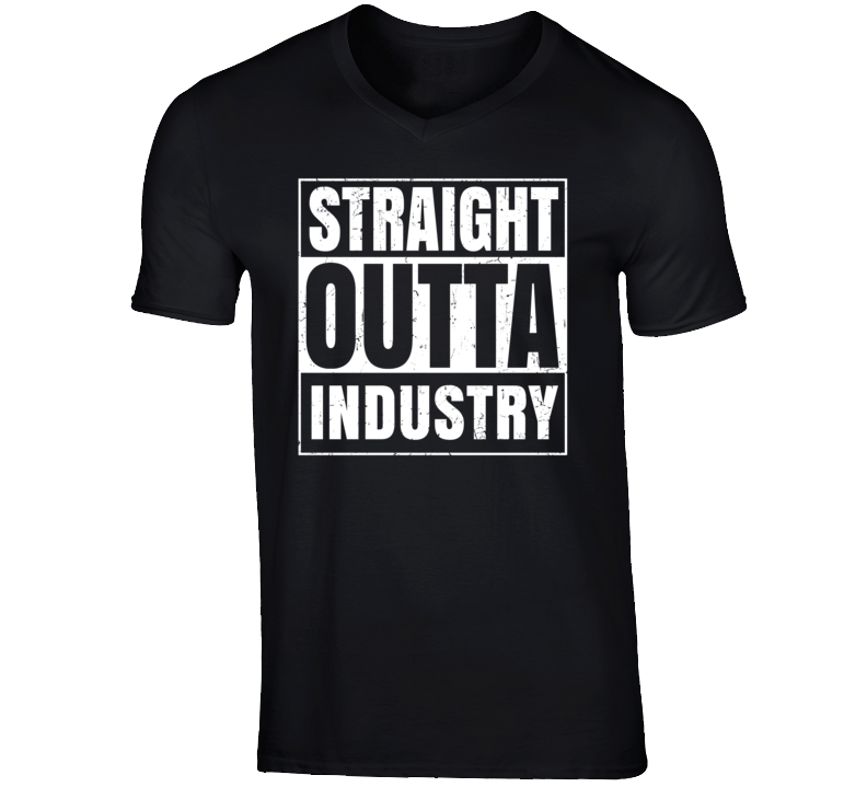 Straight Outta Industry Texas Parody Grunge City Father's Day Vneck T Shirt