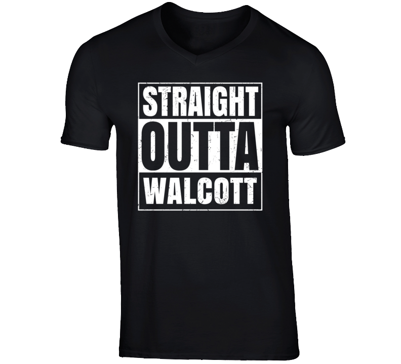 Straight Outta Walcott Iowa Parody Grunge City Father's Day Vneck T Shirt