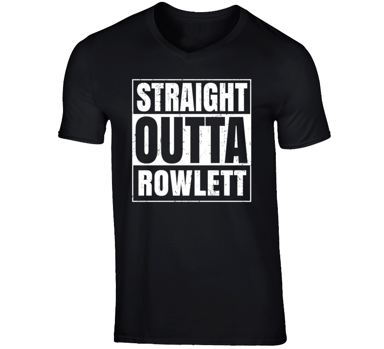 Straight Outta Rowlett Texas Parody Grunge City Father's Day Vneck T Shirt