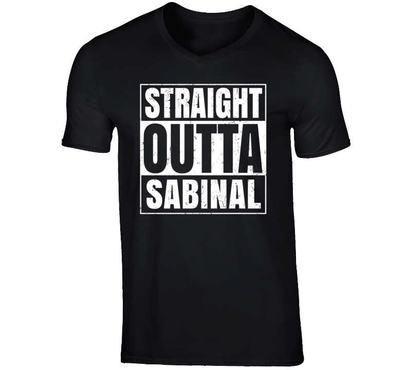 Straight Outta Sabinal Texas Parody Grunge City Father's Day Vneck T Shirt