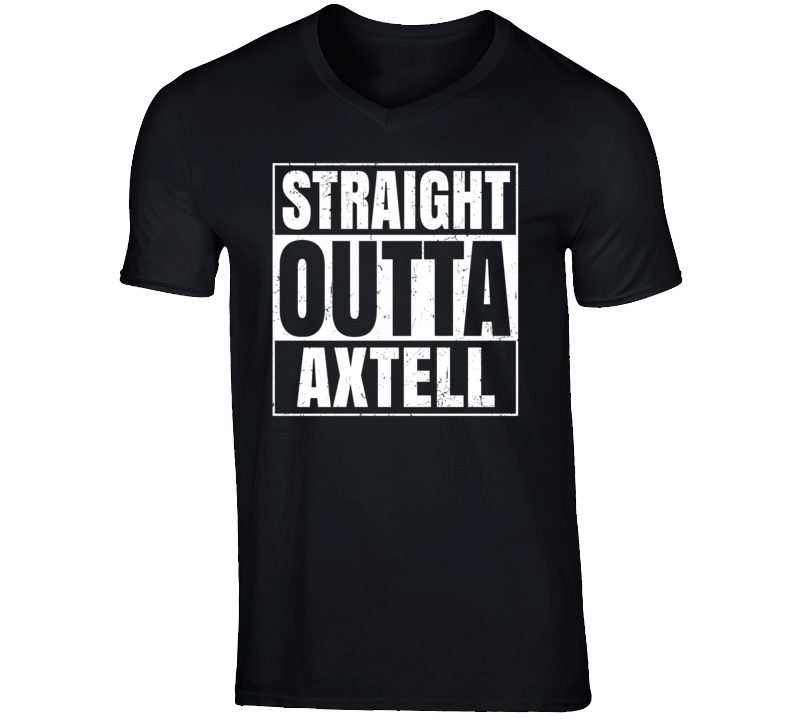 Straight Outta Axtell Kansas Parody Grunge City Father's Day Vneck T Shirt