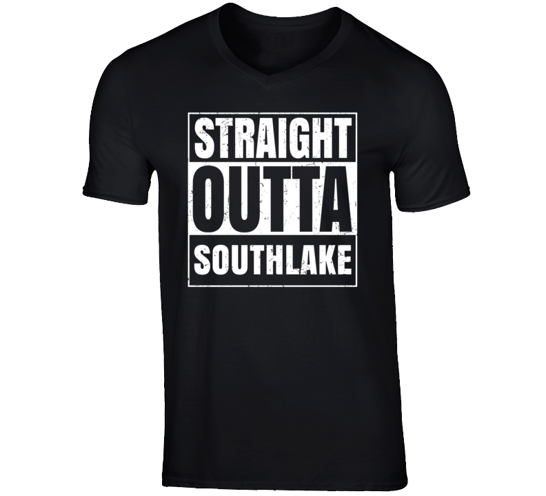 Straight Outta Southlake Texas Parody Grunge City Father's Day Vneck T Shirt