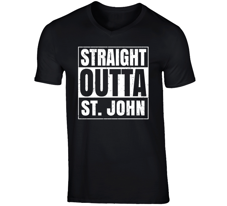 Straight Outta St. John Kansas Parody Grunge City Father's Day Vneck T Shirt