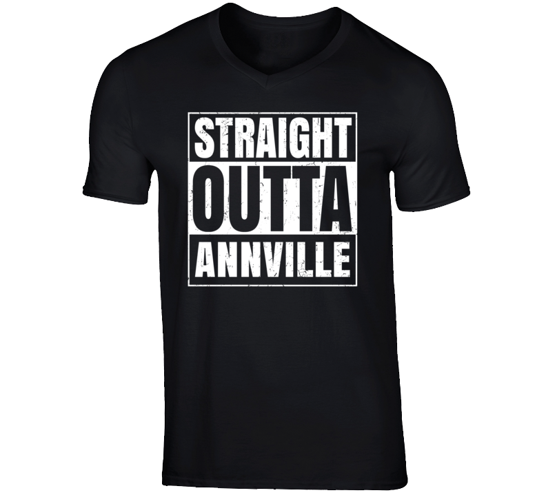 Straight Outta Annville Kentucky Parody Grunge City Father's Day Vneck T Shirt