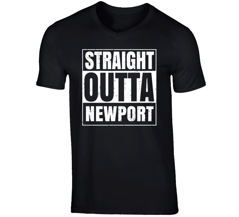 Straight Outta Newport Vermont Parody Grunge City Father's Day Vneck T Shirt