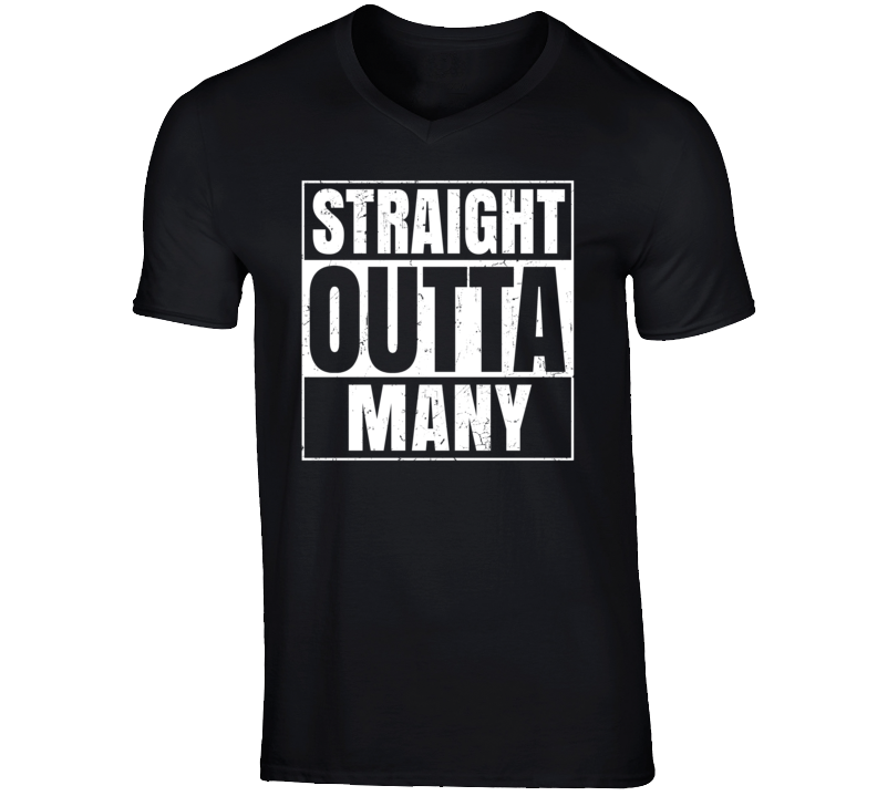 Straight Outta Many Louisiana Parody Grunge City Father's Day Vneck T 