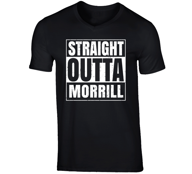 Straight Outta Morrill Maine Parody Grunge City Father's Day Vneck T Shirt