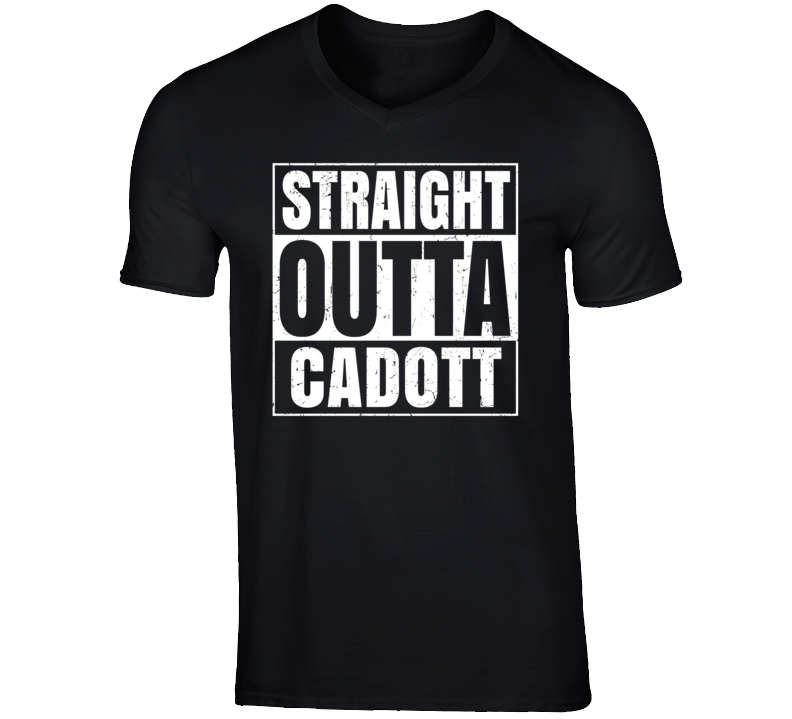 Straight Outta Cadott Wisconsin Parody Grunge City Father's Day Vneck T Shirt