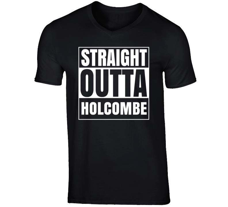 Straight Outta Holcombe Wisconsin Parody Grunge City Father's Day Vnec Straight Outta Holcombe Wisconsin Parody Grunge City Father's Day Vnec
