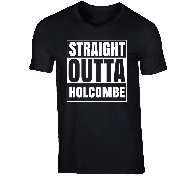 Straight Outta Holcombe Wisconsin Parody Grunge City Father's Day Vneck T Shirt