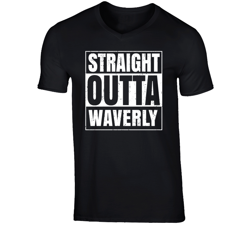 Straight Outta Waverly Minnesota Parody Grunge City Father's Day Vneck Straight Outta Waverly Minnesota Parody Grunge City Father's Day Vneck