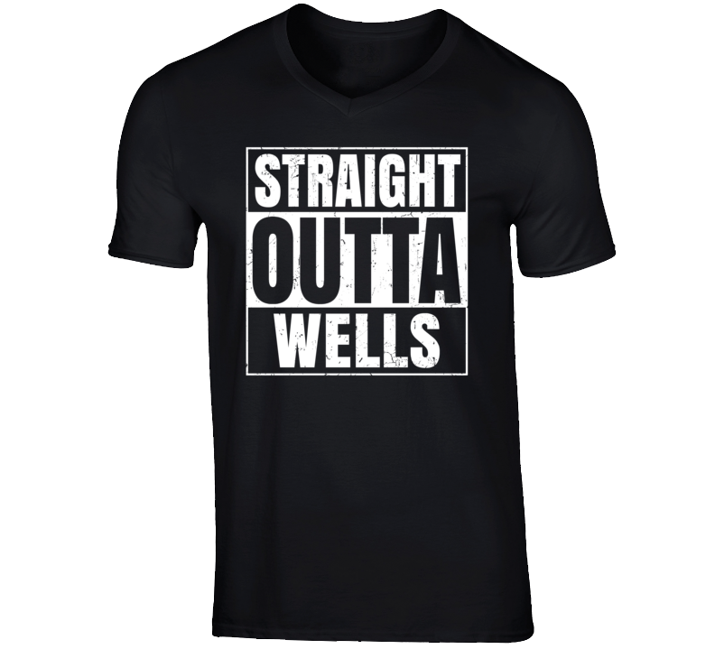 Straight Outta Wells Minnesota Parody Grunge City Father's Day Vneck T Straight Outta Wells Minnesota Parody Grunge City Father's Day Vneck T