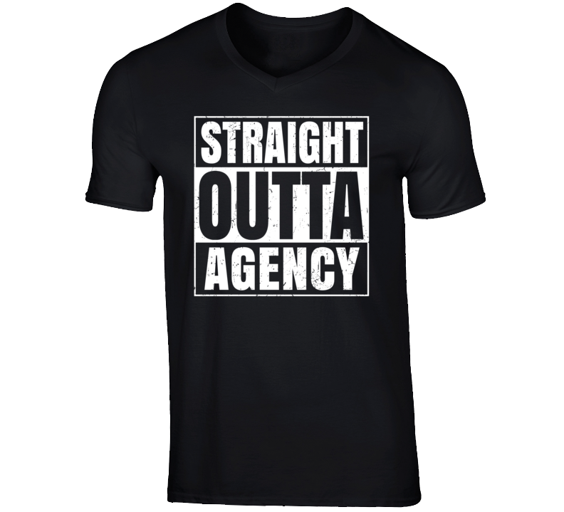 Straight Outta Agency Missouri Parody Grunge City Father's Day Vneck T Shirt