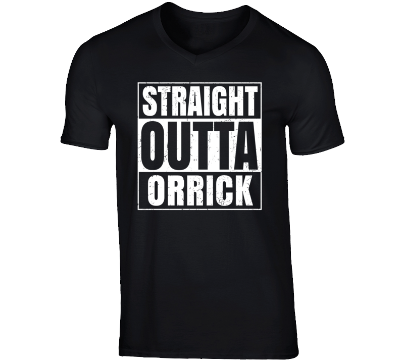 Straight Outta Orrick Missouri Parody Grunge City Father's Day Vneck T Straight Outta Orrick Missouri Parody Grunge City Father's Day Vneck T