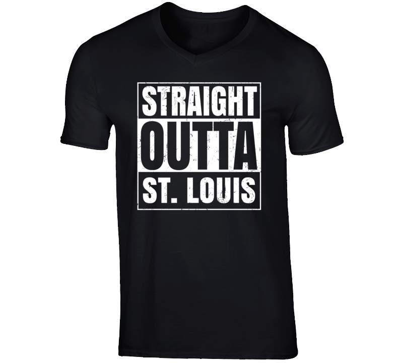 Straight Outta St Louis Missouri Parody Grunge City Father's Day Vneck Straight Outta St Louis Missouri Parody Grunge City Father's Day Vneck