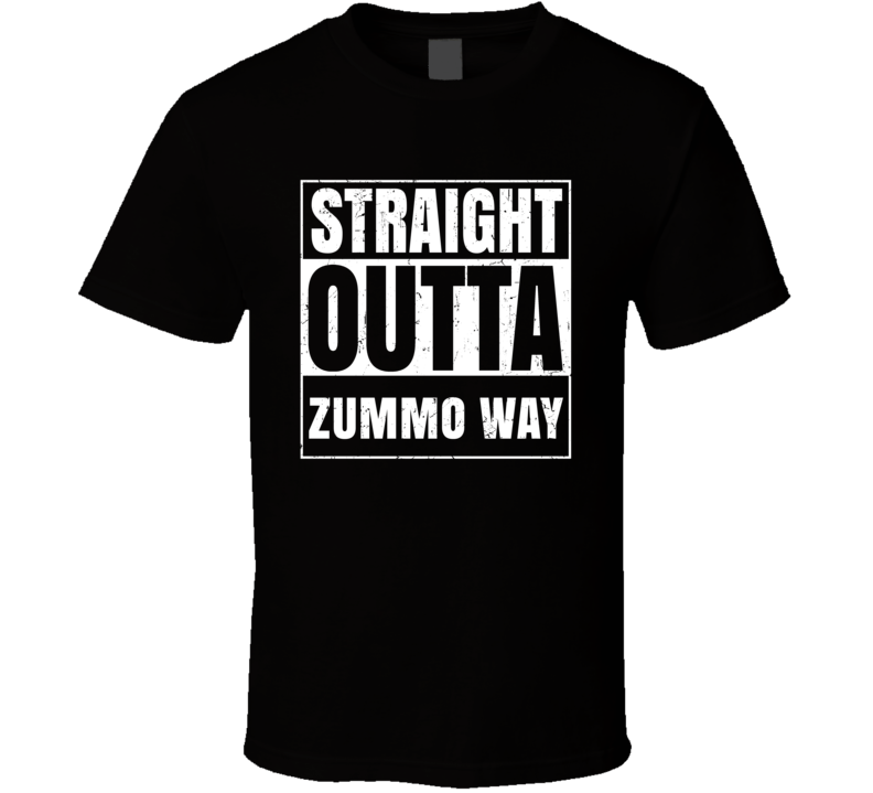 Straight Outta Zummo Way Street Name Neighbourhood Parody T Shirt