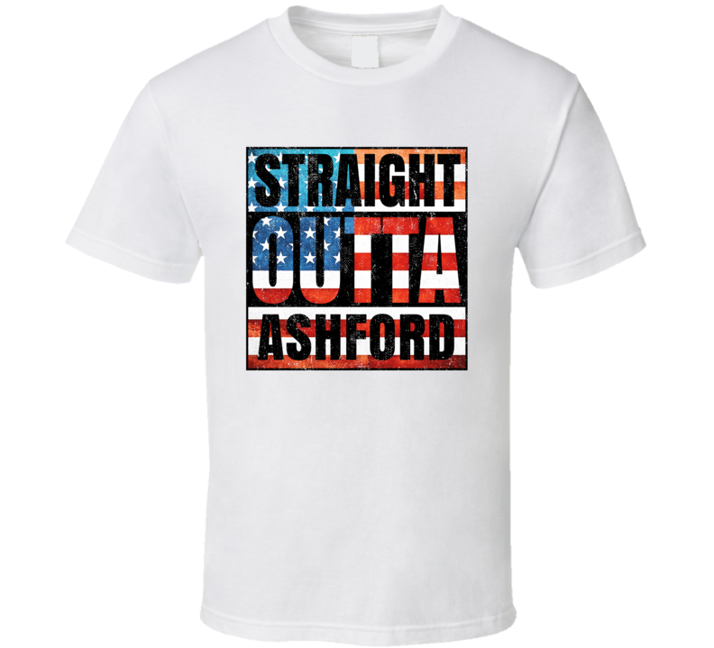 Straight Outta Ashford Alabama USA American City Patriotic Flag T Shirt