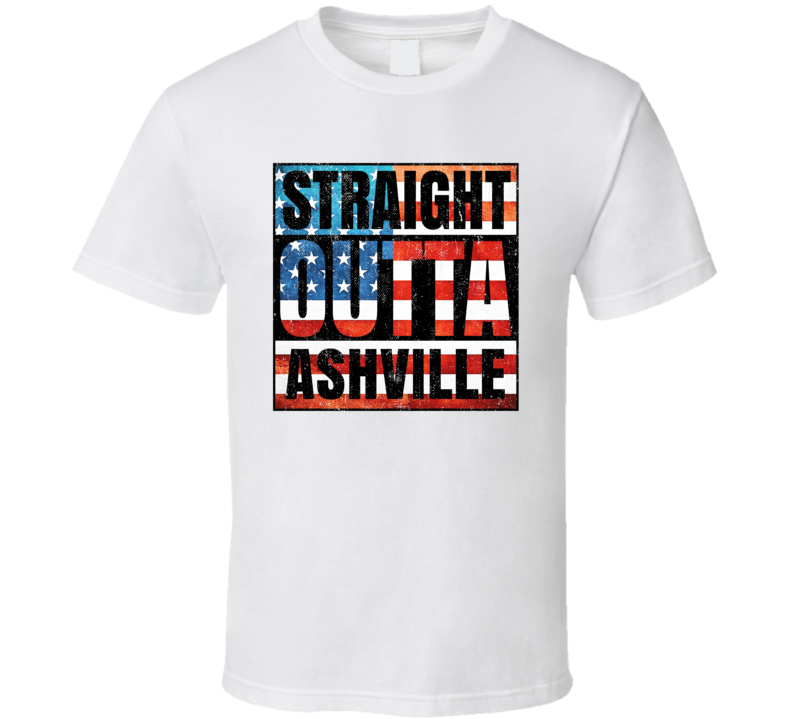 Straight Outta Ashville Alabama USA American City Patriotic Flag T Shirt