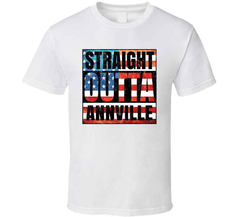 Straight Outta Annville Kentucky USA American City Patriotic Flag T Shirt