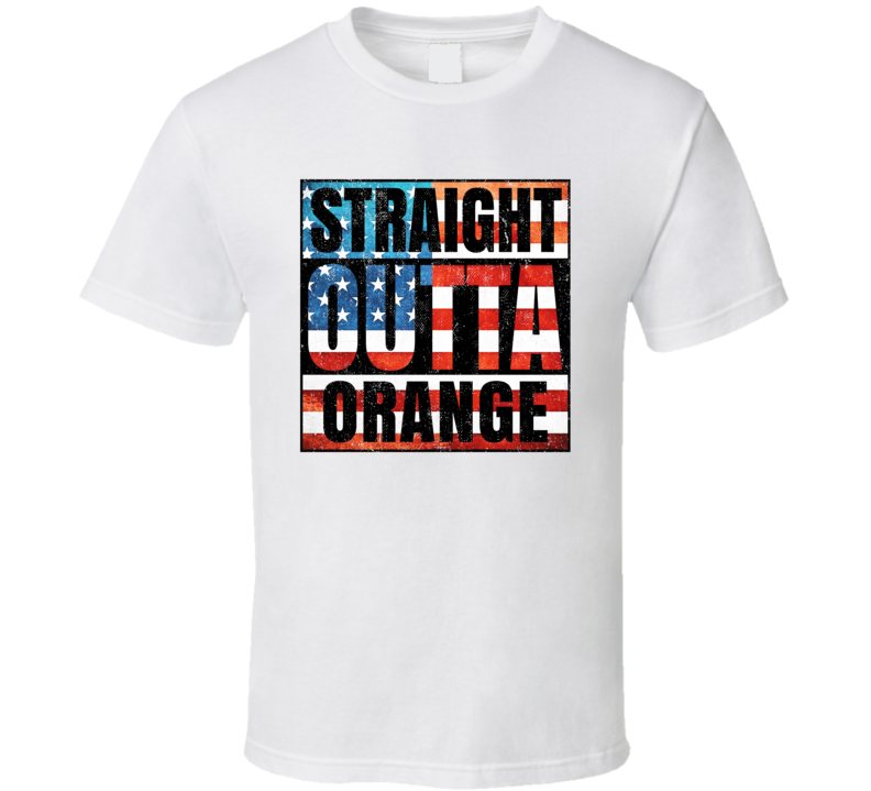 Straight Outta Orange Virginia USA American City Patriotic Flag T Shirt