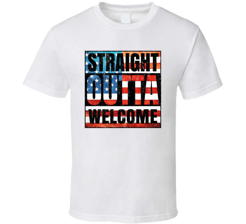 Straight Outta Welcome North Carolina USA American City Patriotic Flag T Shirt