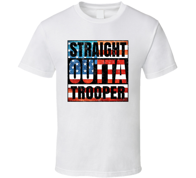 Straight Outta Trooper Pennsylvania USA American City Patriotic Flag T Shirt