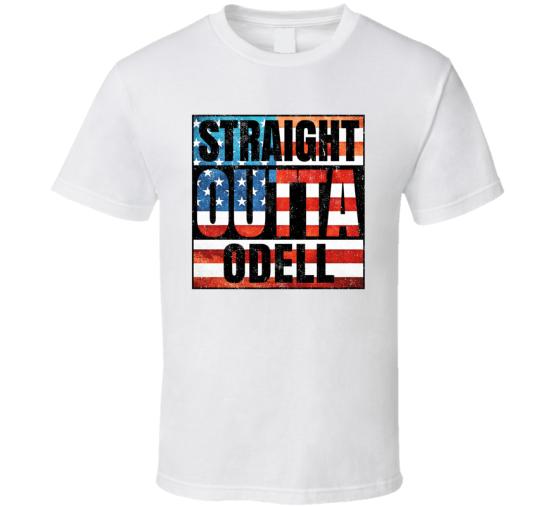 Straight Outta Odell Illinois USA American City Patriotic Flag T Shirt