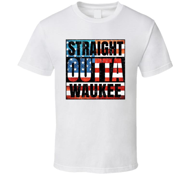 Straight Outta Waukee Iowa USA American City Patriotic Flag T Shirt Straight Outta Waukee Iowa USA American City Patriotic Flag T Shirt