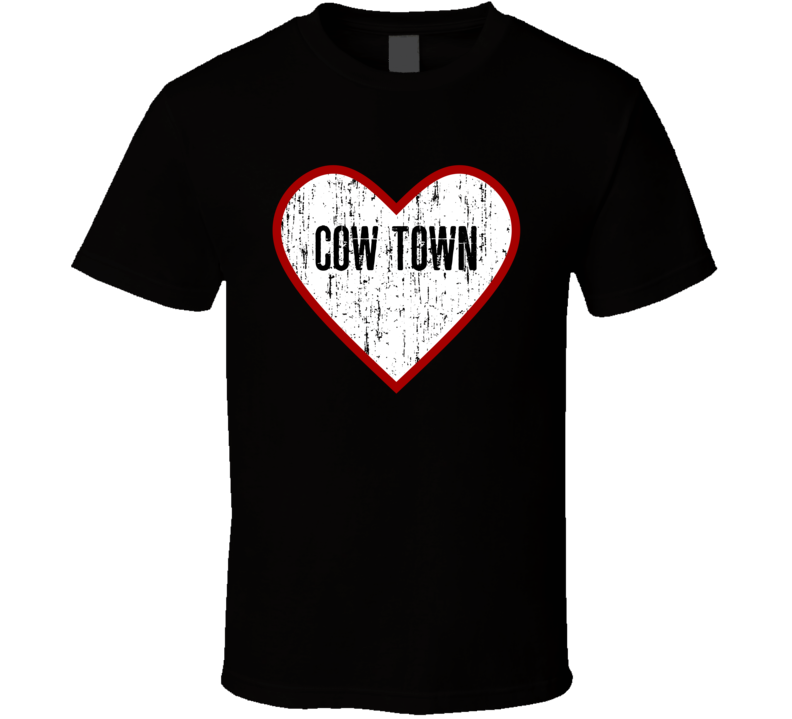 Cow Town New Holstein USA Distressed Heart T Shirt