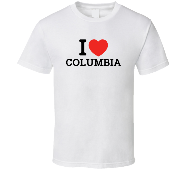 I Love Columbia USA T Shirt