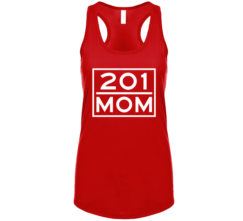 201 Mom Jersey City Nj Area Code Represent Hometown Ladies Racerback Tanktop