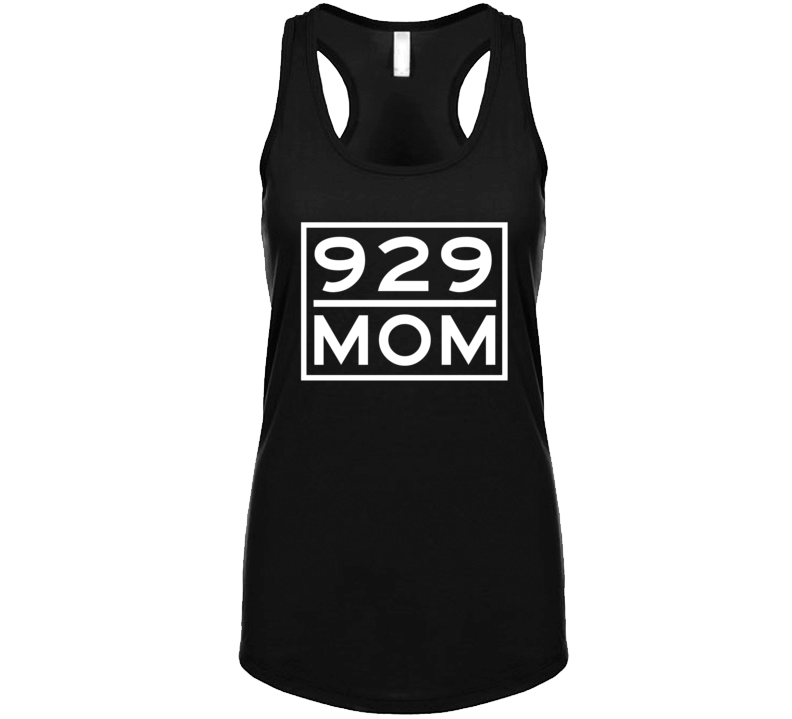 929 Mom New York Ny Area Code Represent Hometown Ladies Racerback Tanktop