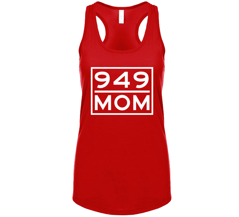 949 Mom Irvine Ca Area Code Represent Hometown Ladies Racerback Tanktop 949 Mom Irvine Ca Area Code Represent Hometown Ladies Racerback Tanktop