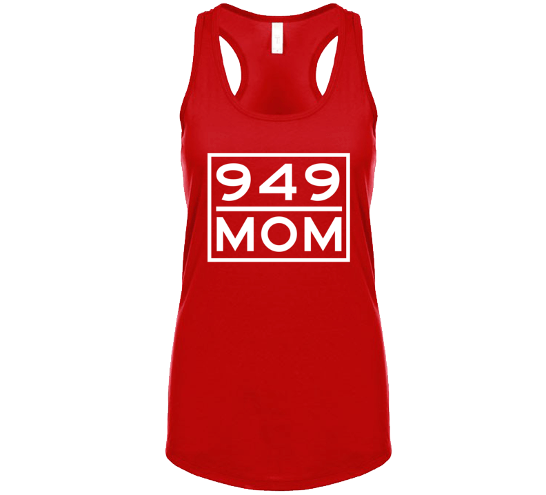 949 Mom Irvine Ca Area Code Represent Hometown Ladies Racerback Tanktop